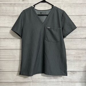 Figs Catalina One Pocket Scrub Top Size Medium - Grey